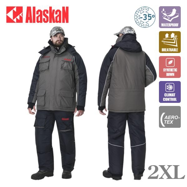 Костюм зимний Alaskan Russian Mission Хаки/Черный 2XL (куртка+полукомбинезон)