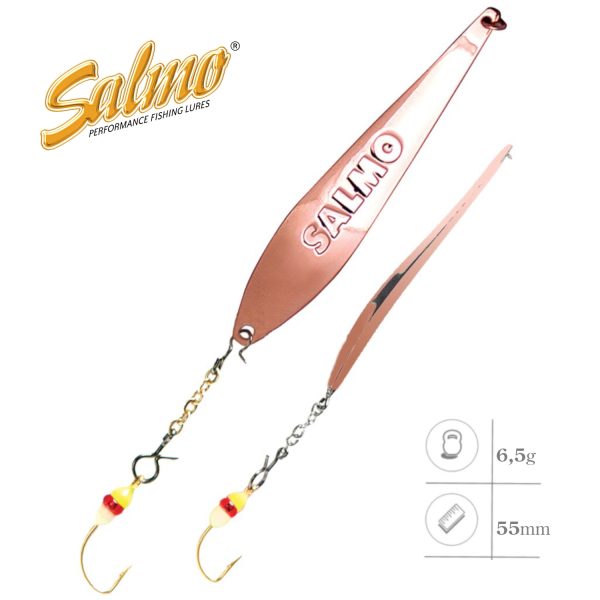 Блесна вертикальная зимняя SALMO S-3-Z с цепочкой и одинарным крючком 6.5г C