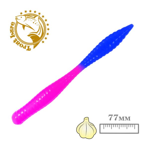 Силикон TROUT LURE (SANSAN) в банке, BEAVER 77, ЧЕСНОК, COL. 31 (Pink-Blue), (10шт)