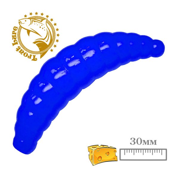 Силикон TROUT LURE (SANSAN) в банке, MAGGOT 30, СЫР, COL. 51 (Blue-Голубой), (12шт)