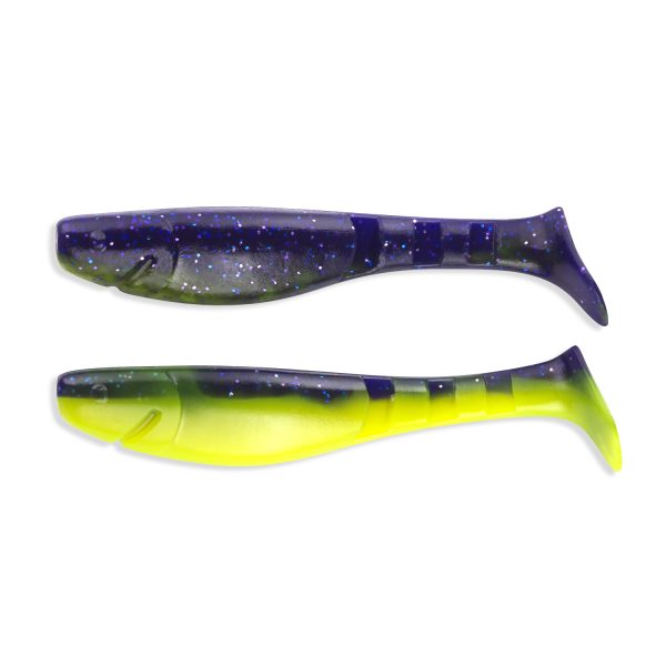 Виброхвост SAN-VIBRO   PODKOVA 100 (Col. 24 VIOLET LIME BELLY)