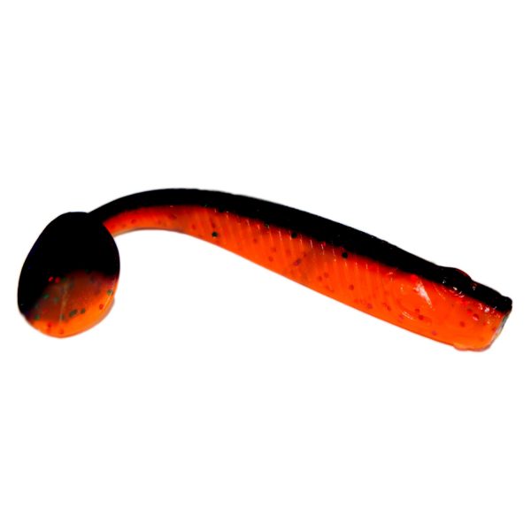 Виброхвост SAN-VIBRO BULL FISH 100 Col.28 (BLACK ORANGE SABBAT)