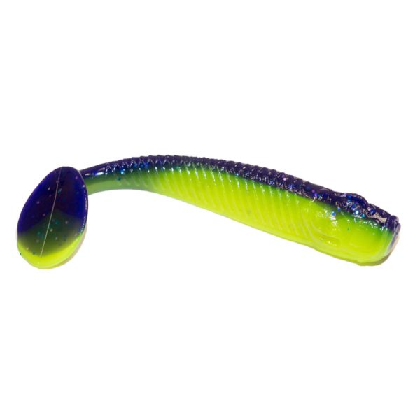 Виброхвост SAN-VIBRO BULL FISH 50 Col.24 (VIOLET LIME BELLY)