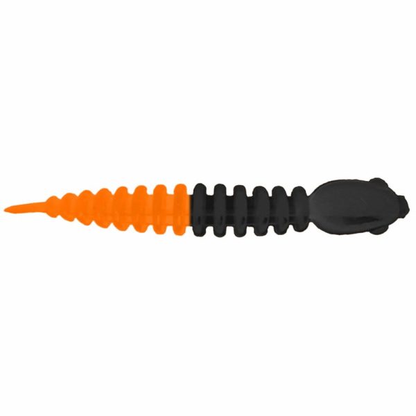 Силиконовая приманка Trout Bait Chub 85 (Головастик) цвет:Черный-Оранжевый / запах:Чеснок