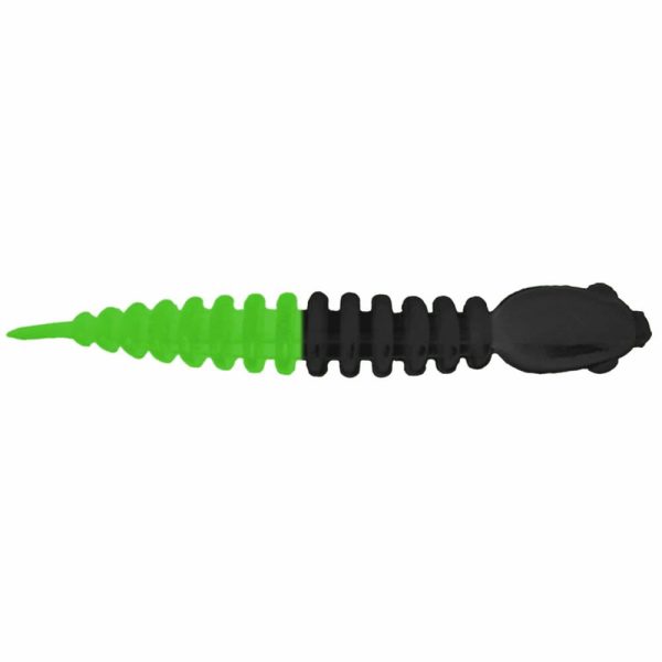 Силиконовая приманка Trout Bait Chub 85 (Головастик) цвет:Черный-Зеленый / запах:Чеснок
