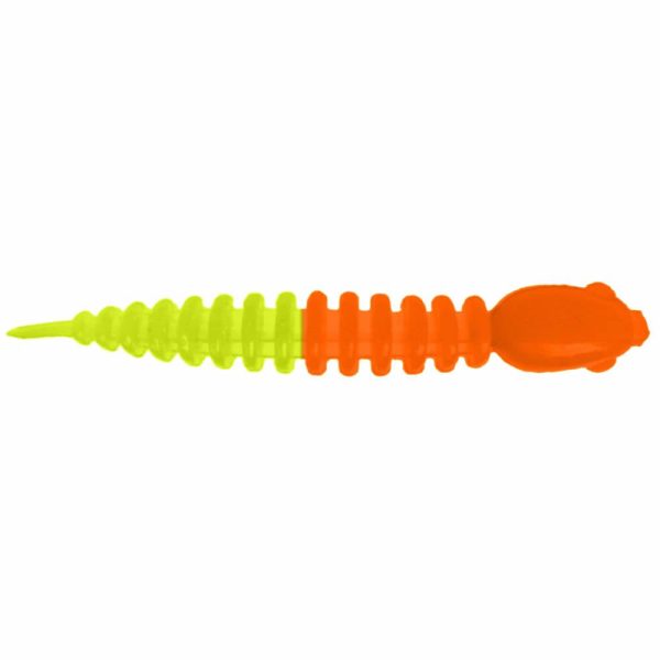 Силиконовая приманка Trout Bait Chub 85 (Головастик) цвет:Оранжевый-Лемон / запах:Чеснок