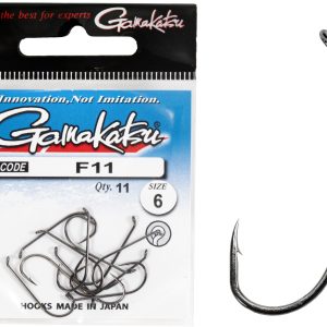 Крючки Gamakatsu F11 NEW (длинное цевьё) LABEL HOOKS BLACK, разм.06, 11шт.