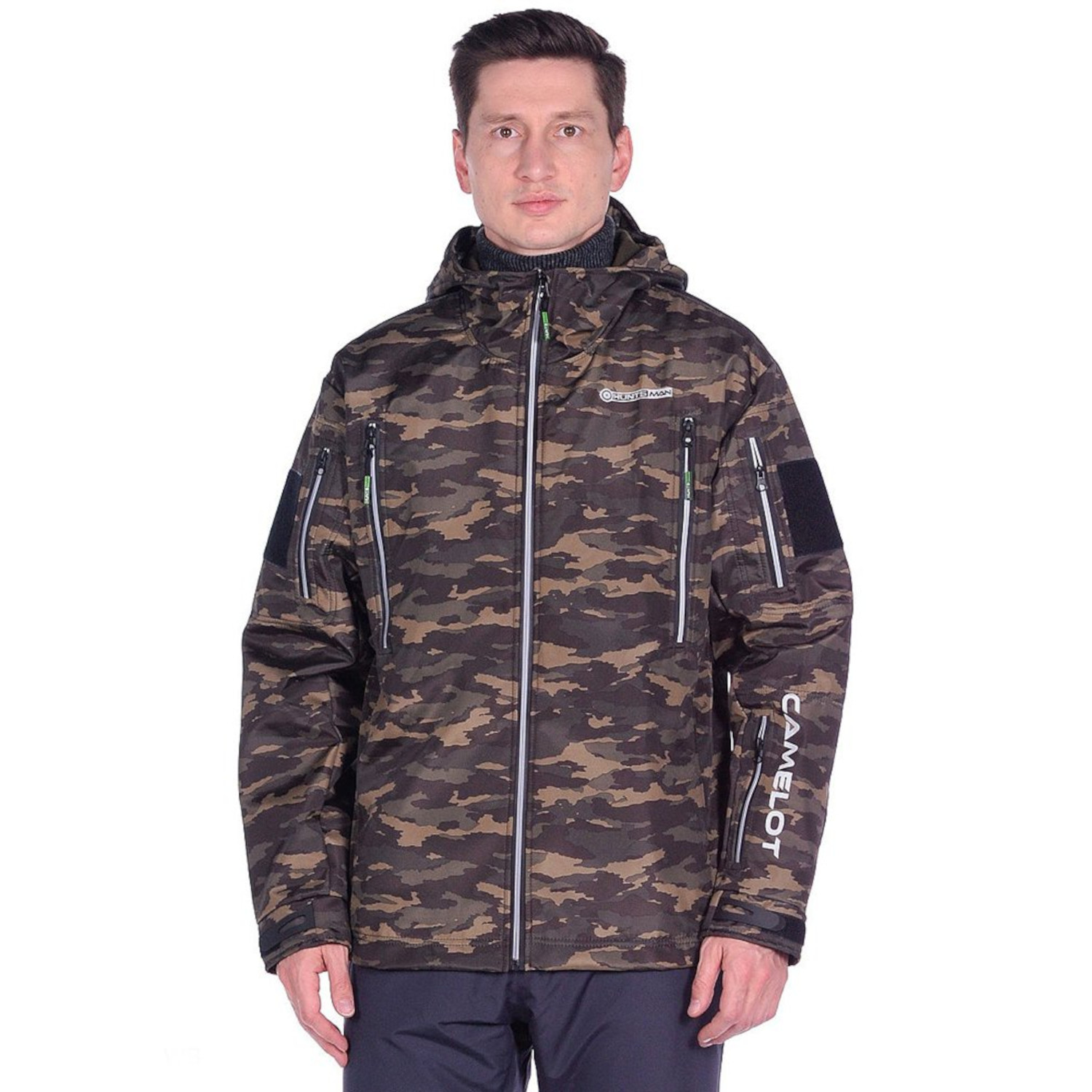 Куртка демисезонная Камелот цвет Милитари ткань Softshell (Размер: 56-58, Рост: 182-188)